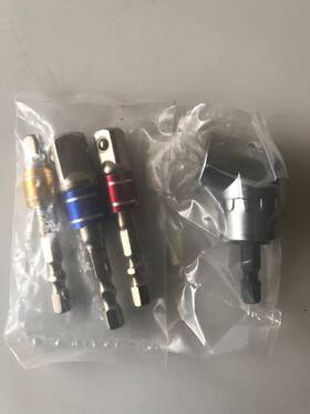 Yifox 778862541046 Drill Extension Bit Set Universal 3pcs 1/4 Inch 3/8 1/2 105 Degree Right Angle