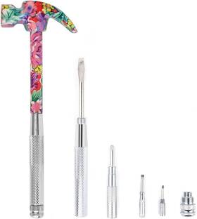 Youmi 744759172945 6 In 1 Multifunctional Floral Hammer And Screwdriver Tool Set Claw Wi