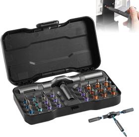 Yunniviva 313098063032 24 In 1 Magnetic Ratchet Screwdriver Set Allen Wrench Diy
