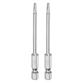 Zaplyte 639664011642 2pcs T10 Security Torx Bit 1/4 Inch Hex Shank 3 Long Tamper Resistant Star Bits