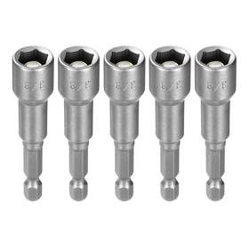 Zaplyte 641832813675 5pcs Nut Driver Drill Bit 3/8 Inch 6-point Socket 1/4 Hex Shank Magnetic