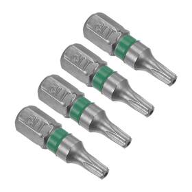 Zaplyte 655692509371 4pcs T15 Magnetic Torx Screwdriver Bit 25mm Long Magnet 6 Point Tamper Proof