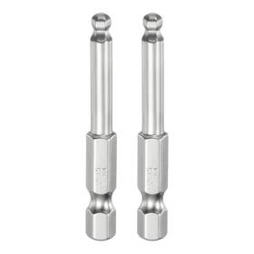 Zaplyte 656320714310 2pcs Ball End Hex Screwdriver Bit Set 4mm Magnetic 1/4 Inch Shank 2 Long