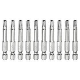 Zaplyte 672668945964 10pcs T27 Security Torx Bit 1/4 Inch Hex Shank 2 Long Tamper Resistant Star Bits