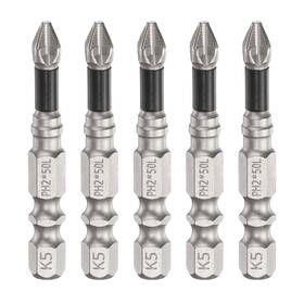 Zaplyte 672668952979 5pcs Anti Slip Magnetic Phillips Screwdriver Bit Ph2 1/4 Inch Hex Shank 2 Long