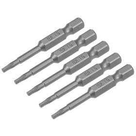 Zaplyte 714998257093 5pcs 50mm Long 1/4 Inch Hex Shank T9 Torx Head Screwdriver Bit S2 High Alloy Steel
