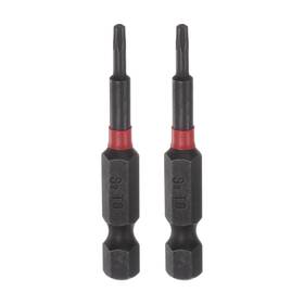 Zaplyte 734301585545 2pcs T8 Magnetic Security Impact Torx Screwdriver Bit 1/4 Inch Hex Shank 2 Length