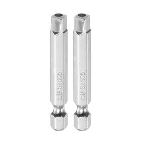 Zaplyte 746453580491 2pcs Sq5 Magnetic Security Square Screwdriver Bit 1/4 Inch Hex Shank 2 Length