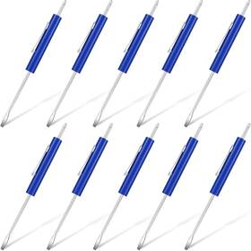 Zhehao 313045937997 10 Pieces Pocket Screwdriver Set With Clip Double End And Slotted Blue