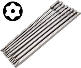 Zlyy 313102529561 8pcs 6 Inch 150mm Length 1/4 Hex Shank Torx Head Screw Driver Bit Set Sec