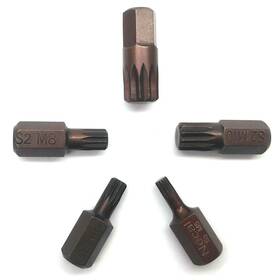 Zlyy 752777807152 5pcs 12 Point Triple Square Spline Bit Torx Screwdriver Bits With H