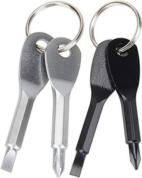 Fghrs-215 Zyl 4pcs Mini Pocket Screwdriver Set Keychain Outdoor Tool Kit Black