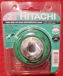 New Hitachi 3" Twist Knot Cup Brush With Protective Guard. Model No. 729200. Fixed Price $7.00.