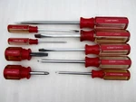 Vintage Craftsman 9PC Phillips Slotted Screwdriver Set 41053 Wf Clear & Red Usa. Fixed Price $69.95.