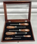 New! Sheffield 6 Piece Wood Handle Commemorative Screw Driver Set. Fixed Price $80.00.