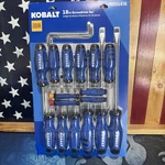 New Kobalt 18-PIECE Plastic Blue Handle Magnetic Screwdriver Set Free Shipping. Fixed Price $39.99.