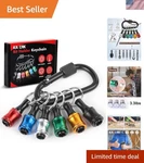 Christmas Gift: Handy 6-PIECE Bit Holder Set With Carabiner For Men Diyers. Fixed Price $16.19.