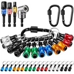 18 Pcs Bit Keychain, 1/4 3/8 1/2 Socket Hex Shank Holders Quick Re.... Fixed Price $34.78.