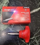 New Snap-on T-handle Ratcheting Screwdriver Short Stubby SSDMRT1R Red. Fixed Price $87.99.