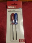 Hyper Tough 2-PC Pocket Acetate Screwdriver Set Slotted Phillips Rust-resistant. Fixed Price $8.97.