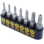 Vetco 7-PIECE Security Torx Bit Set T-7, T-8, T-9, T-10, T15, T20, T25. Fixed Price $34.77.