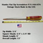 Stanley Flat Tip Screwdriver #64-878 Vintage Stock Made The Usa. Fixed Price $15.00.