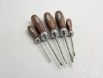Vintage Sheffield Wood Handle Screwdriver Set 5PC Phillips & Flathead Tools. Fixed Price $59.99.