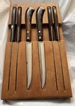Set Of 6 Craftsman Knives Kitchen Steak Blade Wood Handle Stainless Steel Usa. Fixed Price $59.00.