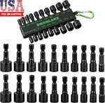 Swanlake 20PCS Power Nut Driver Set For Impact Drill, 1/4 Hex Head Bit. Fixed Price $16.87.