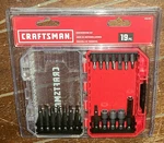 Craftsman 19PC Screwdriving Bit Set With Case #CMAF1219. Fixed Price $13.87.