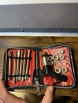 Vintage Ford Motors Pistol Grip Ratchet Socket Screwdriver 14 Pc Set 5X4X2. Fixed Price $14.90.