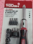 Hyper Tough 24-PIECE Ratcheting Bit & Socket Set W/ Screwdriver, 1/4". Fixed Price $15.80.
