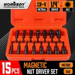 15PC Magnetic Nut Driver Setter Bit Mm & Sae 1/4" Shank Quick Change. Fixed Price $15.79.