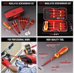 13PC Insulated Electrician Screwdriver Set Magnetic Tip Slotted Phillips Tester. Fixed Price $35.96.