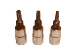 Thorsen 3-PIECE 1/4" Chrome Torx Bit Socket Driver Set T15 T20 T25. Fixed Price $8.54.