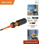 32293 Insulated Screwdriver, 2-IN-1 Set With Flip Blade, Phillips.... Fixed Price $43.99.
