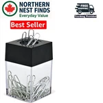 Acco Black Magnetic Paper Clip Dispenser - Clear Organizer For Office Charm. Fixed Price $6.18.