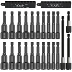 20 Magnetic Nut Driver Set For Impact Drill + 3 Power Bit Extension.... Fixed Price $51.32.