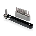 Mini Ratcheting Offset Screwdriver And Bit Set, Pocket Size Close-q Neiko 03044A. Fixed Price $12.99.