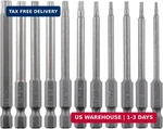 Vesttio Security Torx Bit Set 11PCS 1/4 Hex Shank 3 INCH/75 Mm Length S2. Fixed Price $18.11.