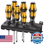 Wera Kraftform Plus Chiseldriver Screwdriver Set 6 Pc With Rack 5018282001. Fixed Price $73.21.