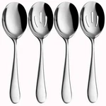 4-PIECE Serving Set Includes 2 And Slotted Spoons, Larg. Fixed Price $12.34.