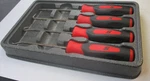 Snap On 4PC Mini Awl Hook & Pick Red Soft Instinct Grip Set W/ Tray Usa. Fixed Price $73.88.