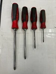 4 X Snap-on Tools Red Soft Grip #1, 2, 3 & Phillips Screwdriver Light Use. Fixed Price $167.89.