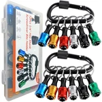 12PCS Bit Holders 1/4 Socket, Hex Shank Key Chain Size, C01997. Fixed Price $36.90.