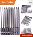 High-precision Magnetic Screwdriver Bits: 10-PIECE Hex Shank Set For Power Tools. Fixed Price $19.99.