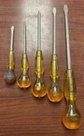 Set 5 Vintage Steadfast Sheffield England Turn-screw Screwdrivers. Fixed Price $59.95.