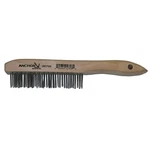 Scratch Brush, 4 X 16 Rows, Stainless Steel Bristles, Shoe Wood Handle Ors. Fixed Price $15.23.