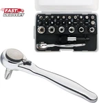 Sharden 1/4 Mini Ratchet Set 28PCS Right Angle Screwdriver And Bit With Metric. Fixed Price $22.74.