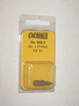 New #1 Phillips Screwdriver Bit, 1/4" Hex Drive, Usa, Cal-van 668-3. Fixed Price $9.10.
